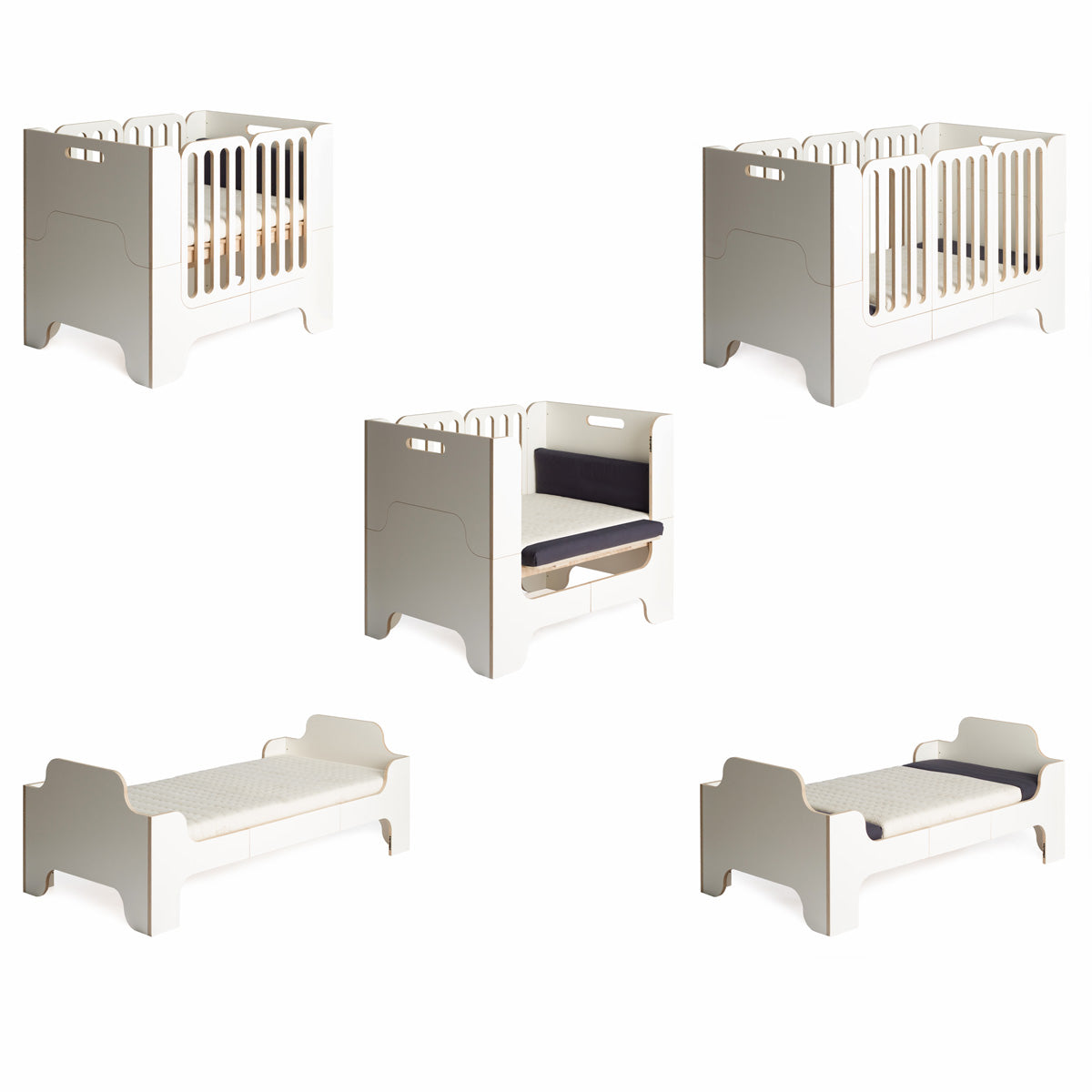 WILJA Kinderbett mitwachsend von 0 bis 10 Jahre vom Babybett bis zum Juniorbett