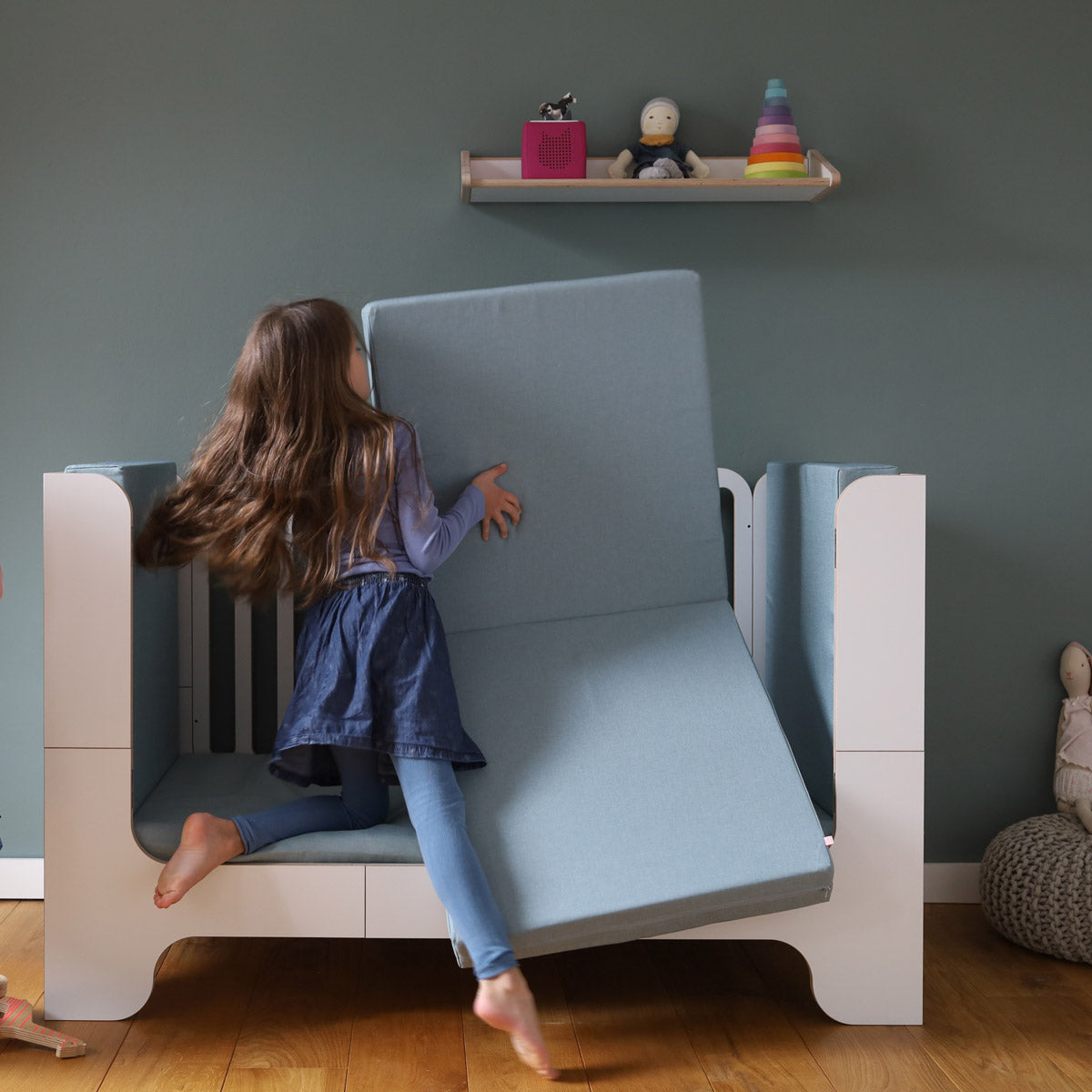 Polsterset von Nanito für Kinderbett Minimalmaxi als Sofa Klapppolster